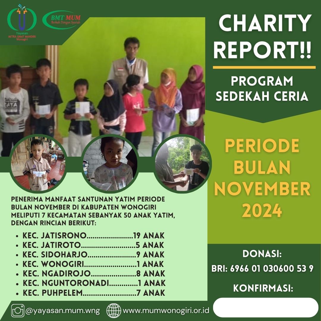 Yayasan MUM Wonogiri Santuni Anak-anak Yatim di Wonogiri